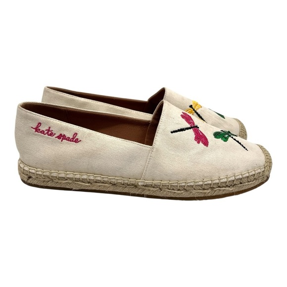 Kate Spade Dragonfly Natural Espadrille Slip On Novelty Flats Women’s 8 - Picture 4 of 16